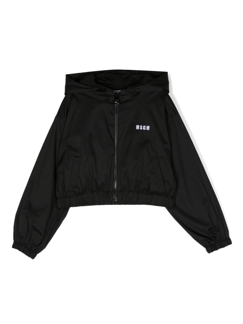 MSGM Kids zip-up hooded jacket - Black von MSGM Kids