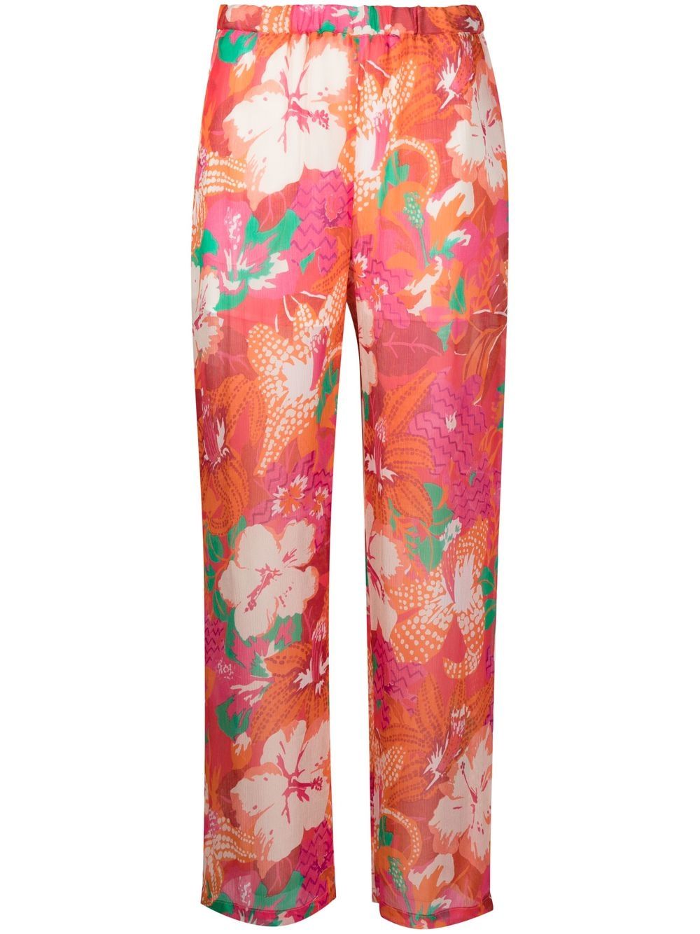 MSGM floral-print wide leg trousers - Pink von MSGM