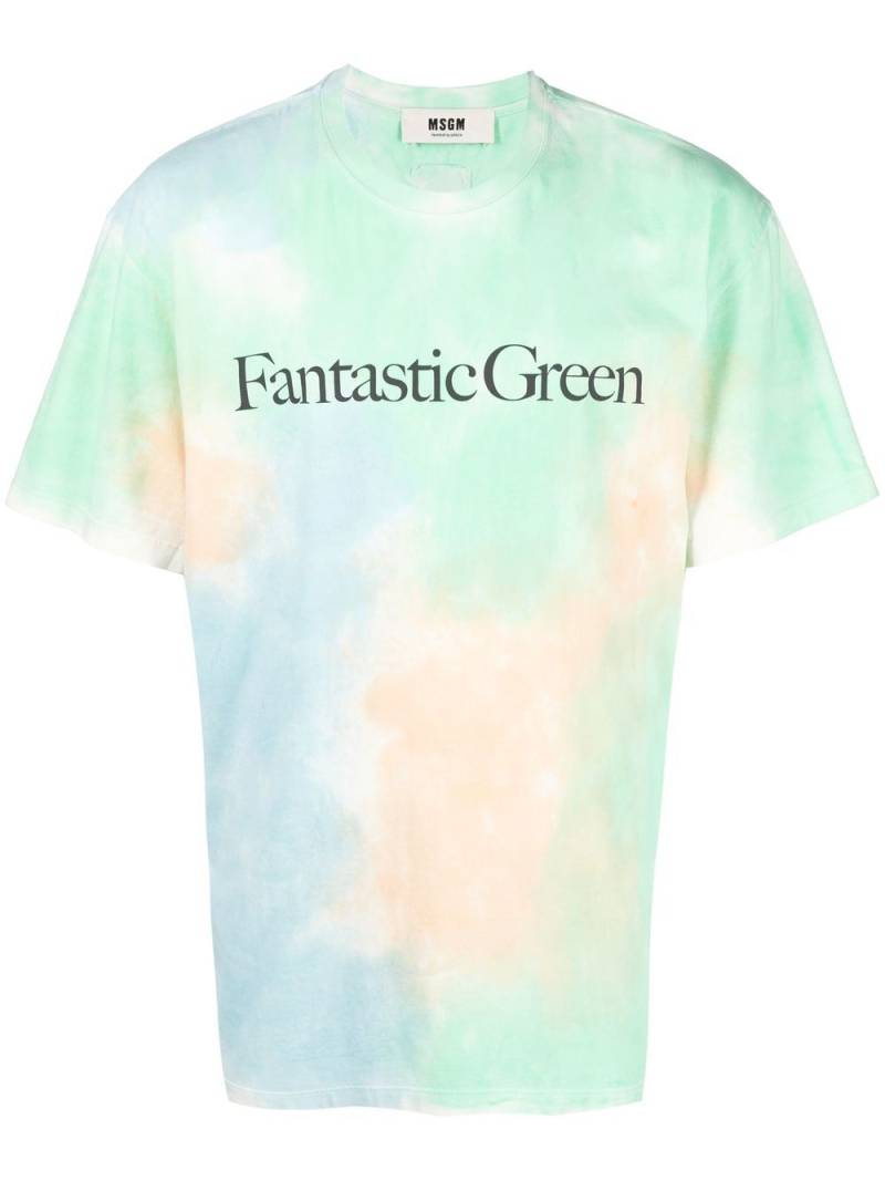 MSGM Fantastic Green tie-dye T-shirt von MSGM