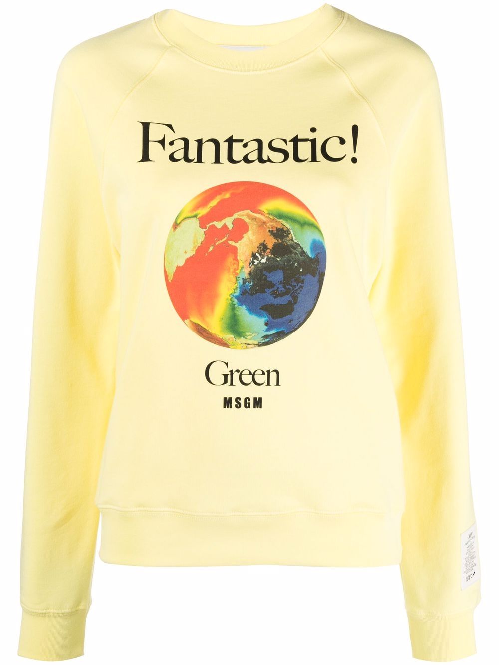 MSGM Fantastic logo-print crew neck sweatshirt - Yellow von MSGM