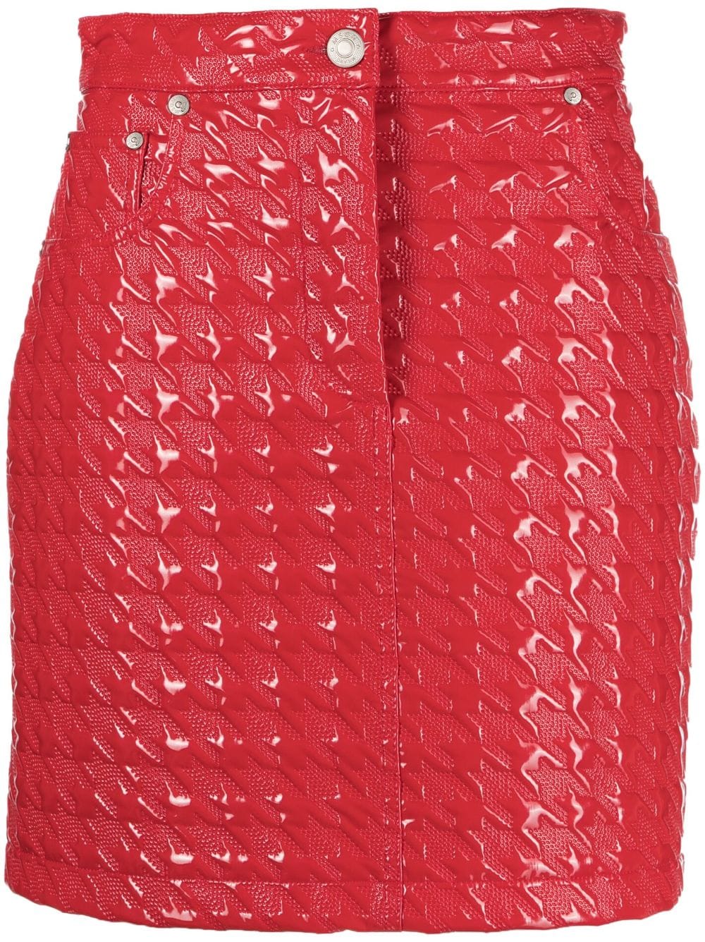 MSGM Pied de Poule-embossed vinyl skirt - Red von MSGM
