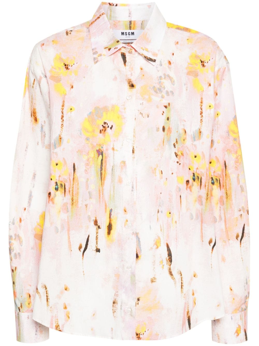 MSGM abstract-pattern poplin shirt - Pink von MSGM