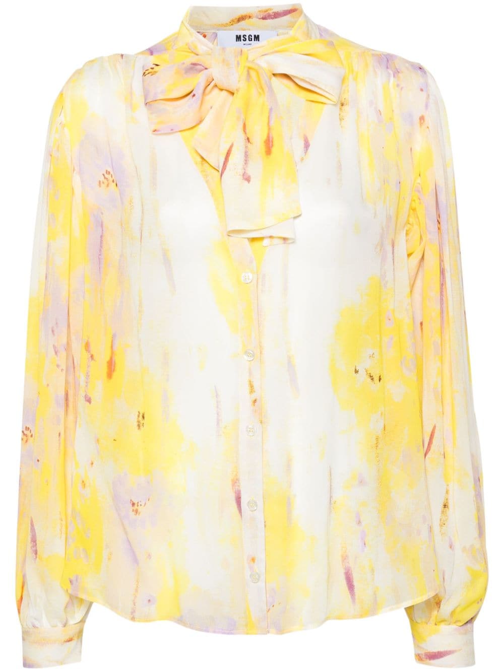 MSGM abstract-print shirt - Yellow von MSGM