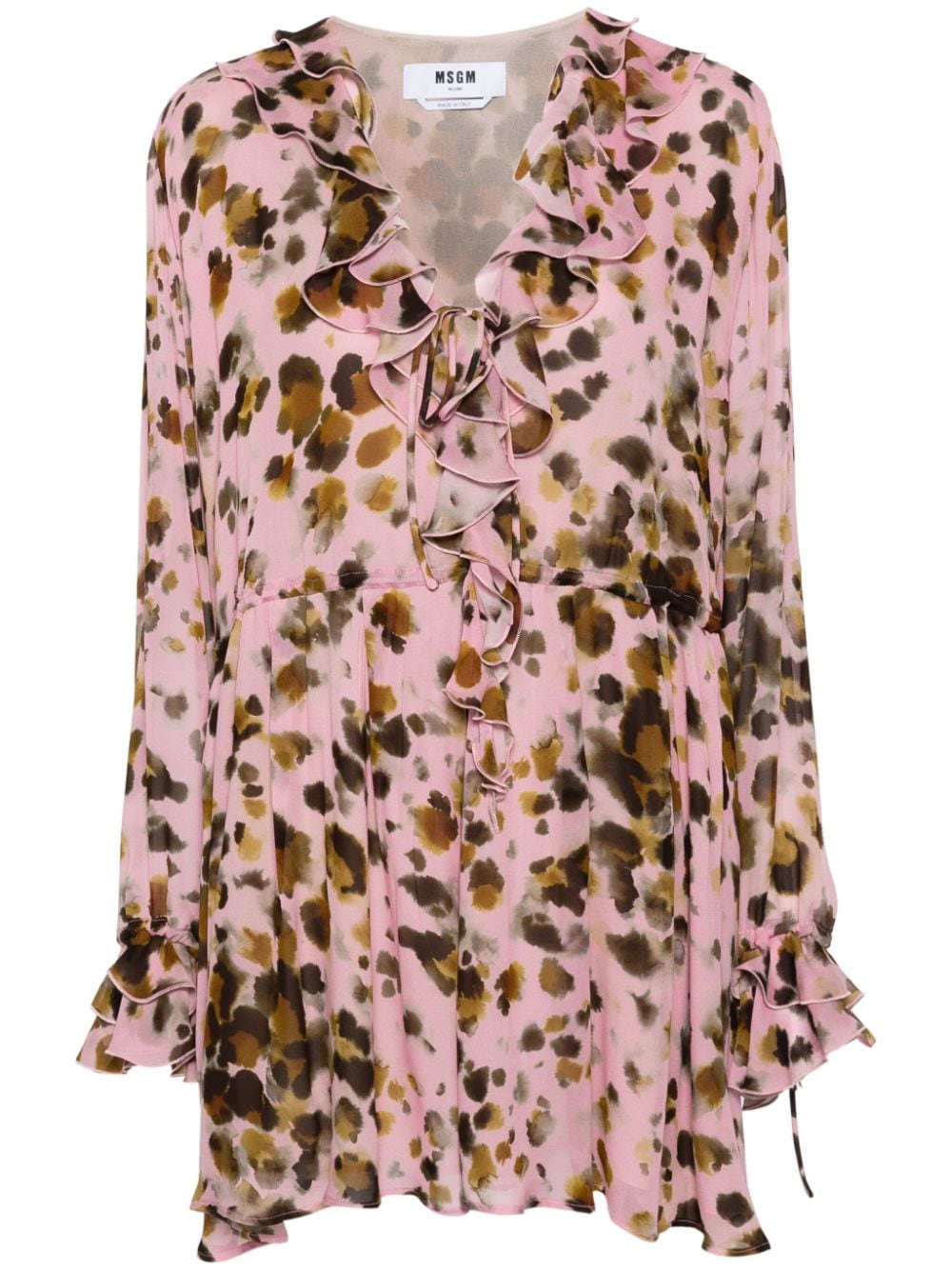 MSGM animal-print chiffon mini dress - Pink von MSGM