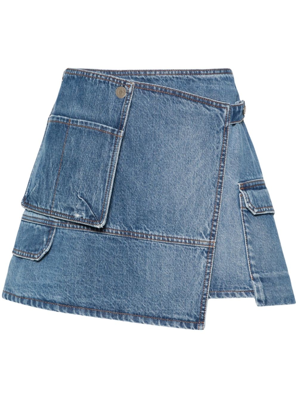 MSGM asymmetric denim mini skirt - Blue von MSGM
