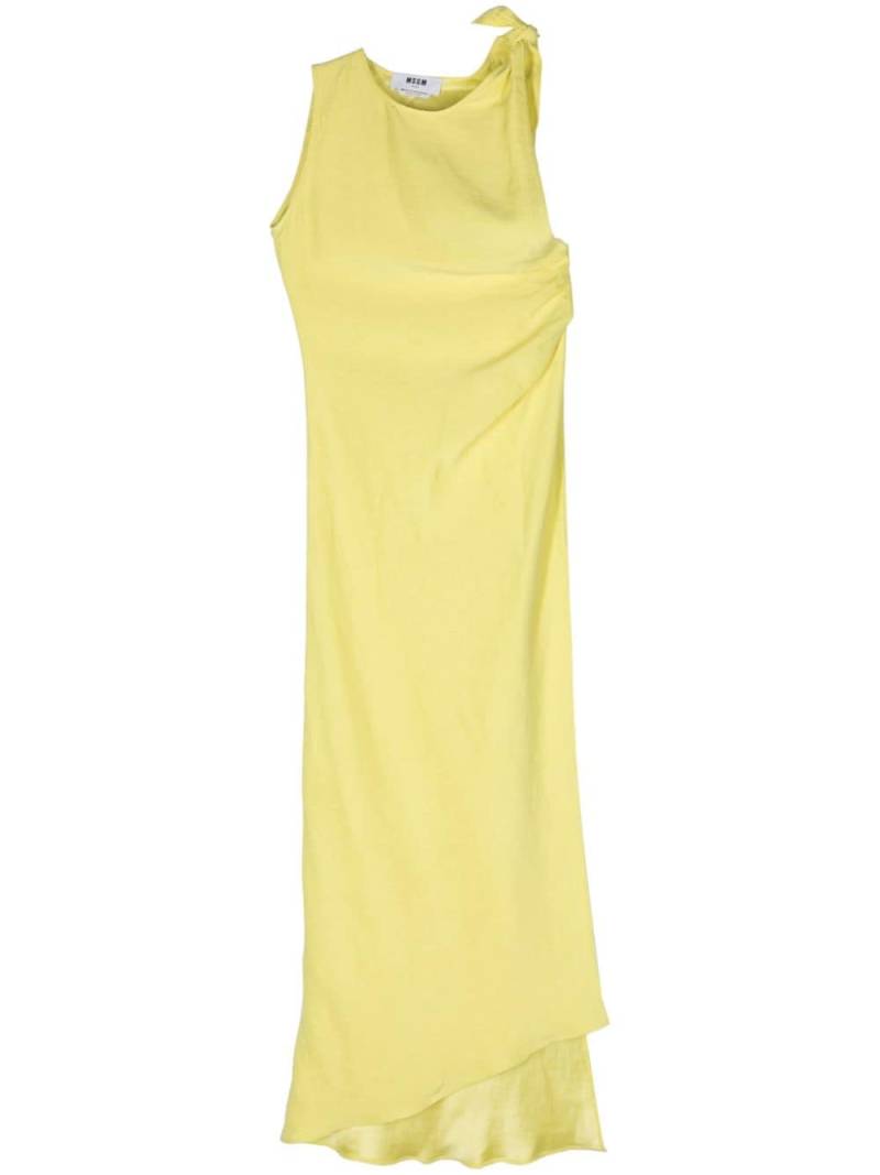 MSGM asymmetric linen blend dress - Yellow von MSGM
