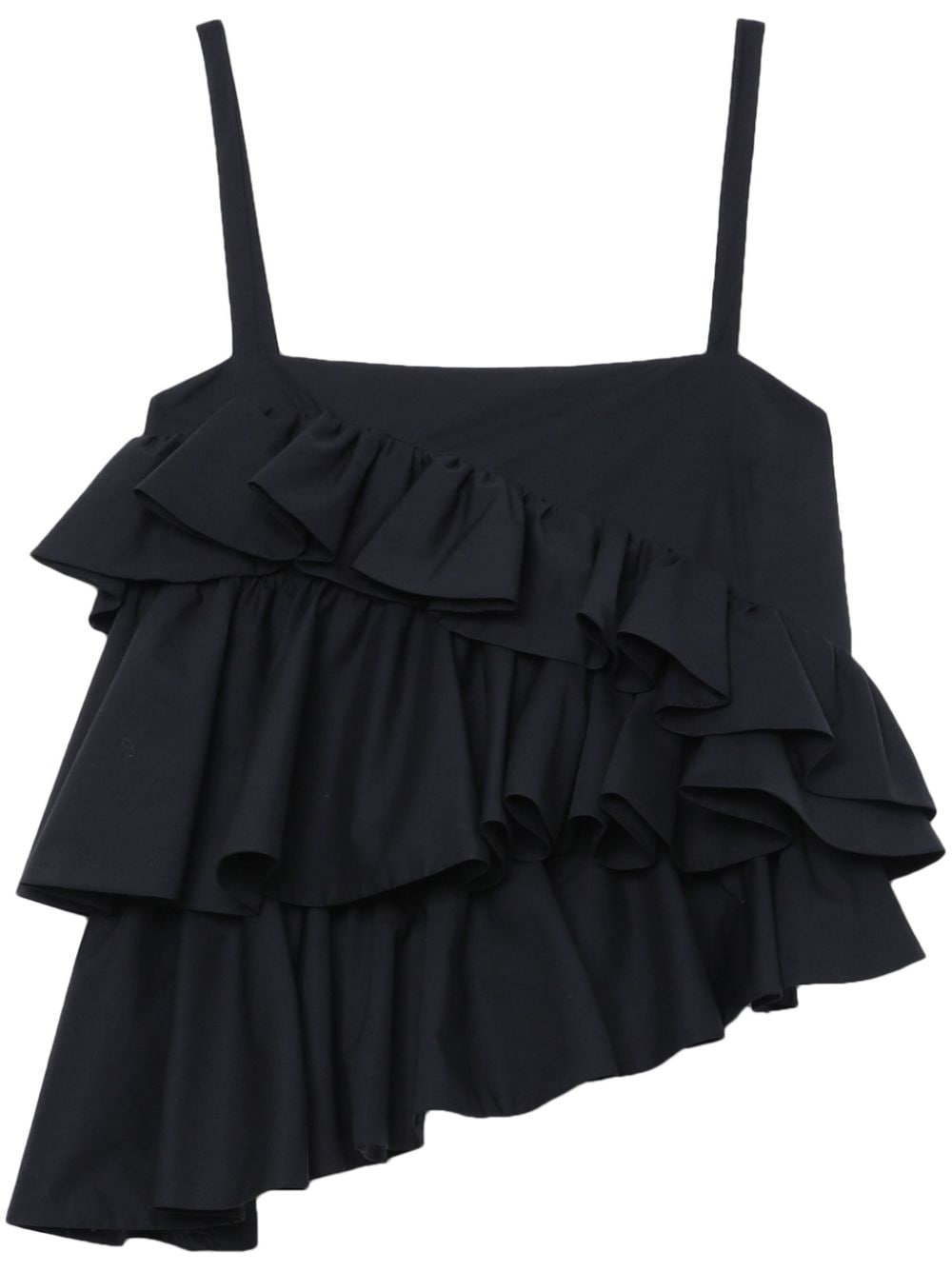 MSGM asymmetric ruffle top - Black von MSGM