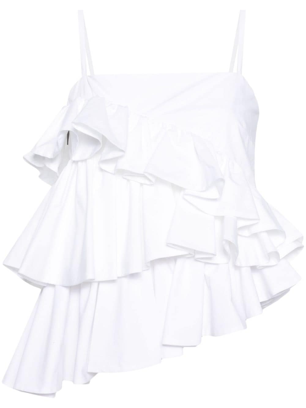 MSGM asymmetric ruffled top - White von MSGM