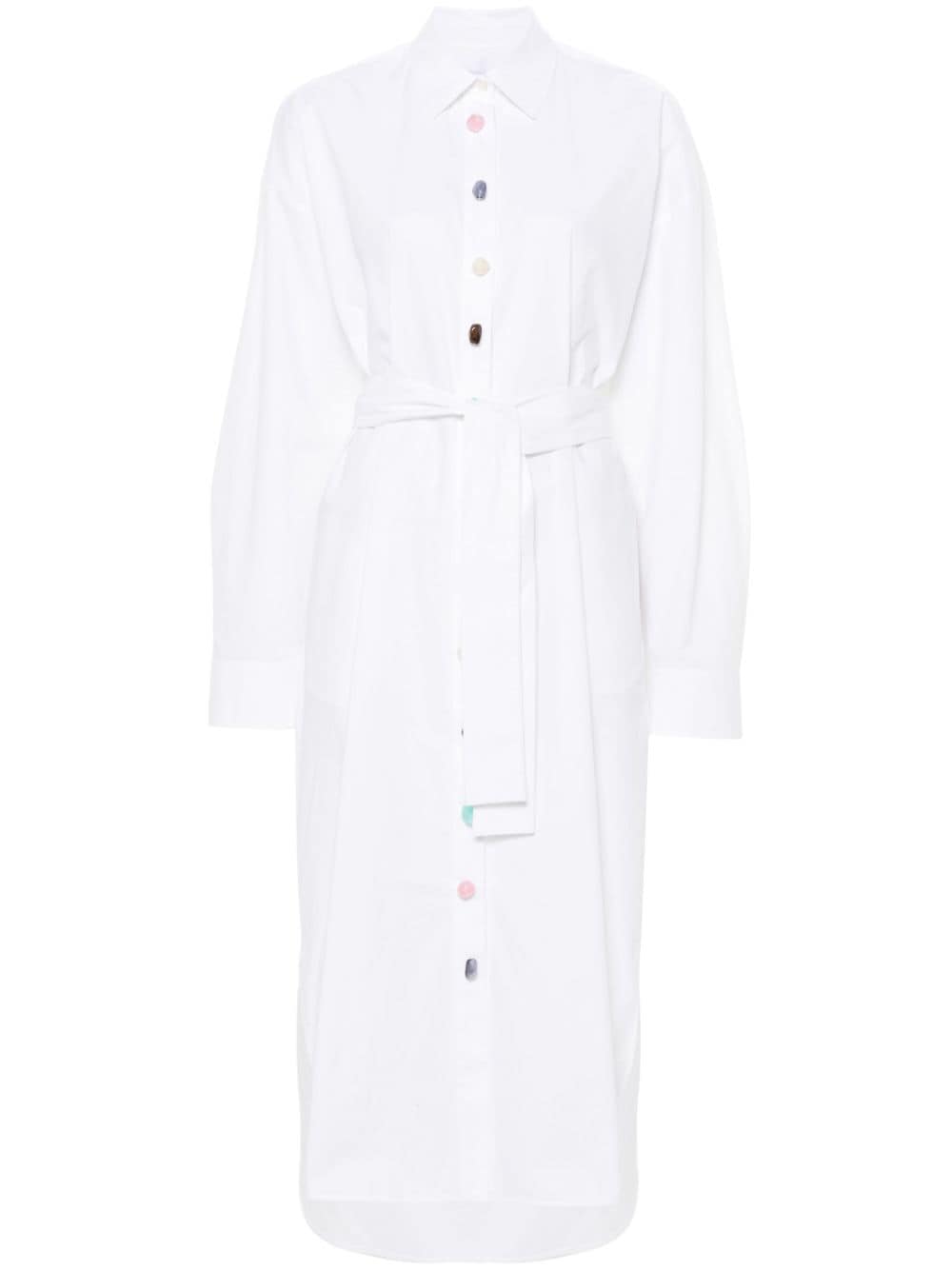 MSGM bead-embellished shirt dress - White von MSGM