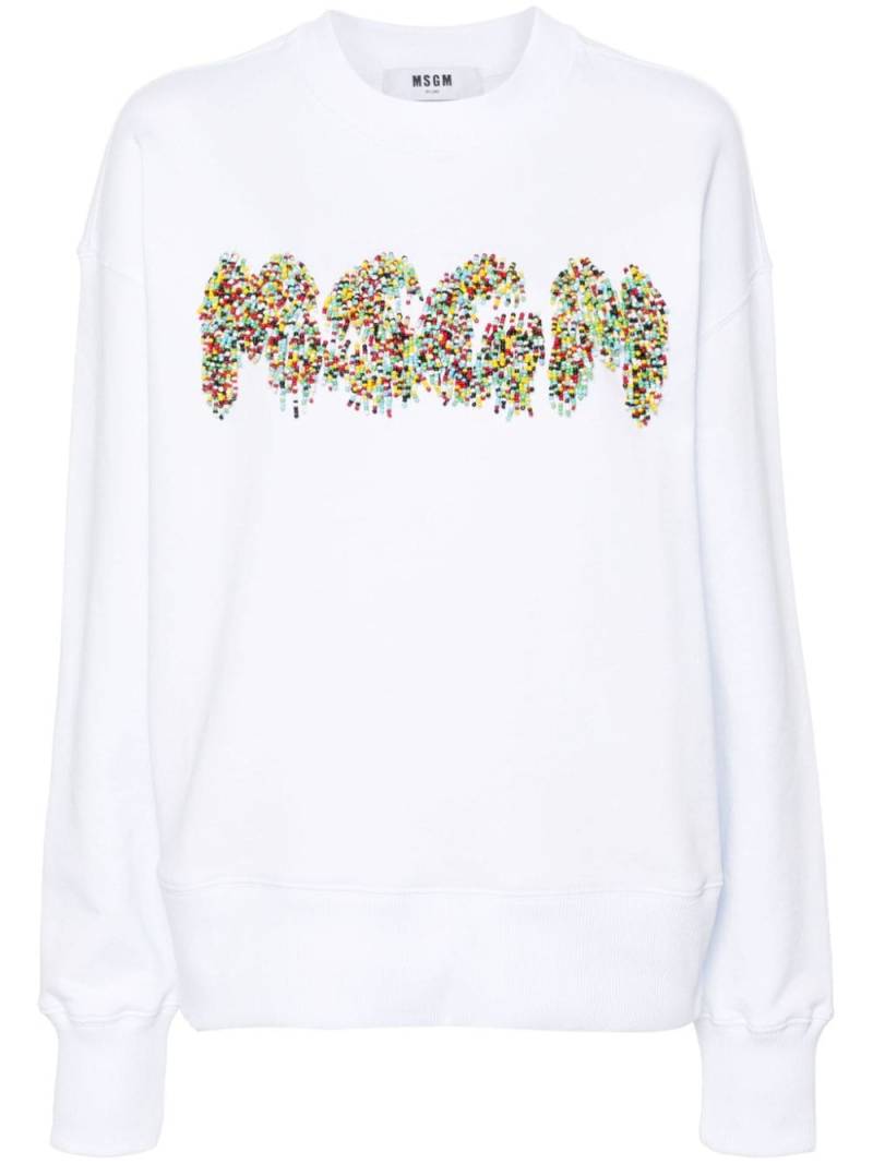 MSGM beaded-logo sweatshirt - White von MSGM