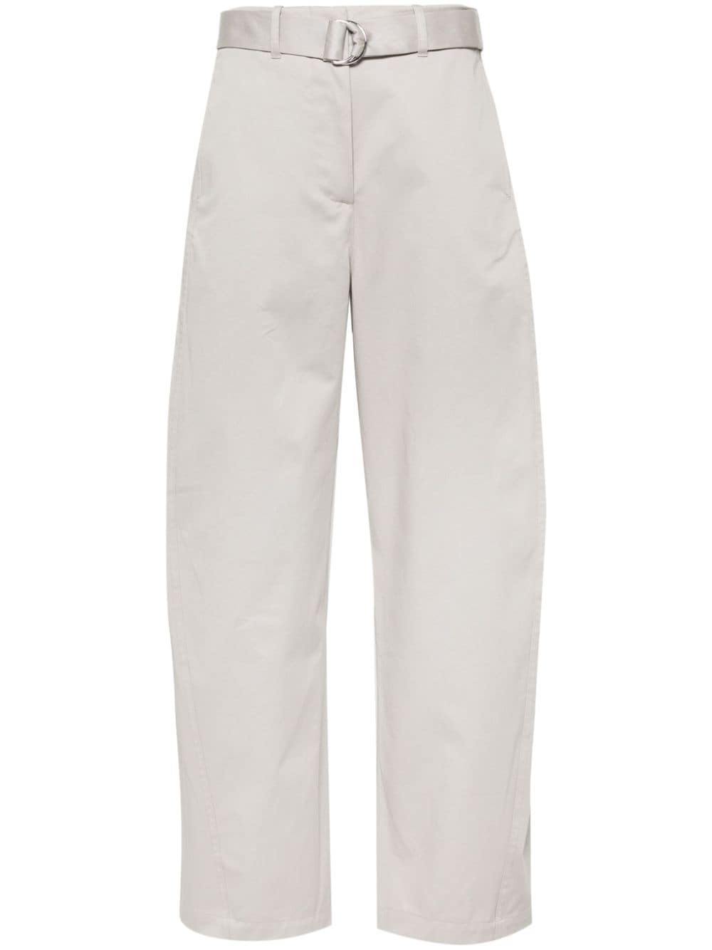 MSGM belted tapered cotton trousers - Grey von MSGM