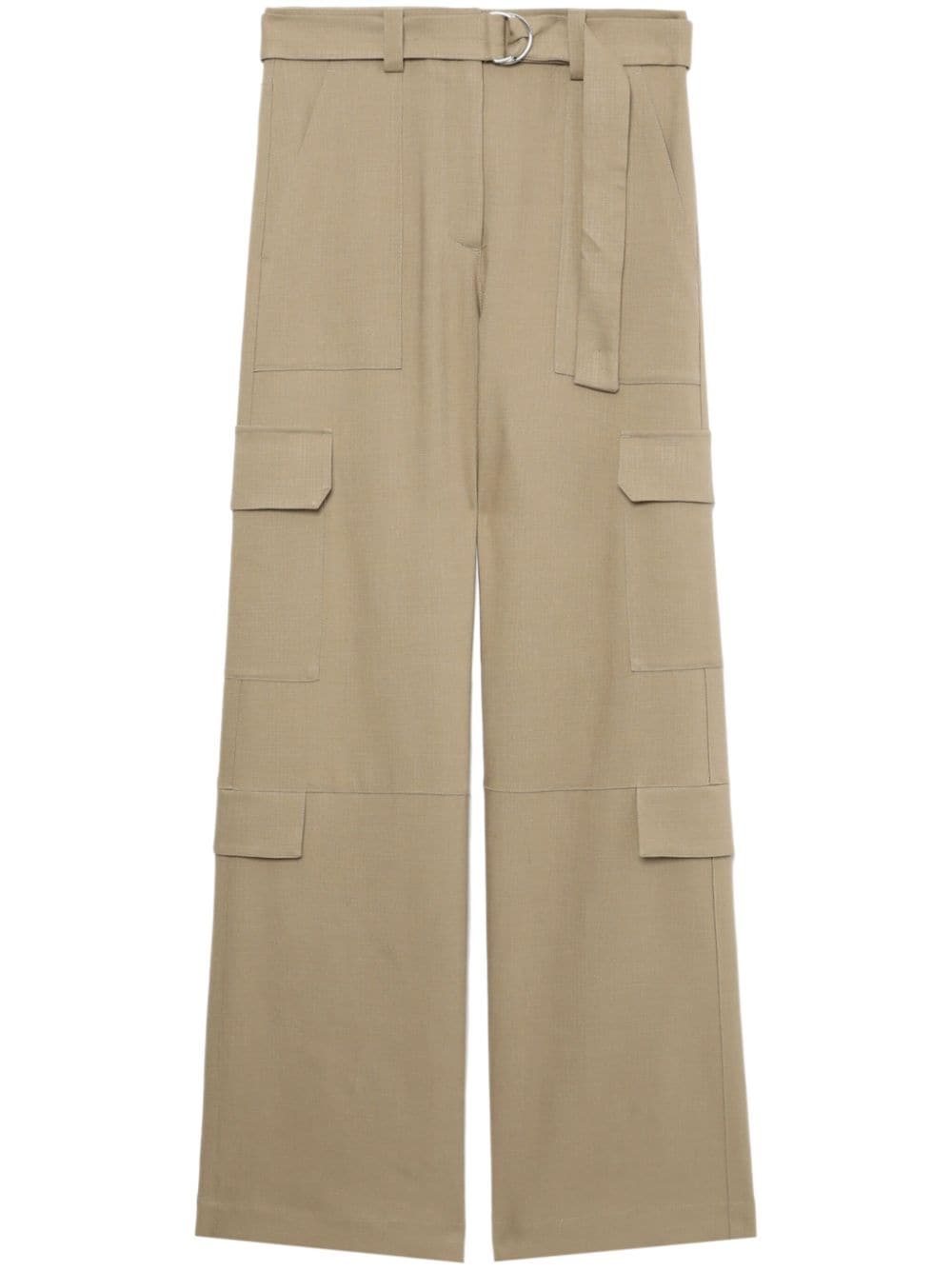 MSGM belted woven cargo trousers - Neutrals von MSGM