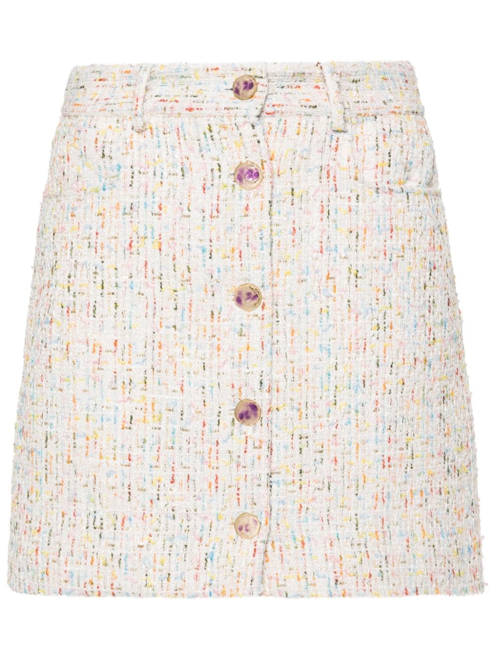 MSGM bouclé mini skirt - White von MSGM