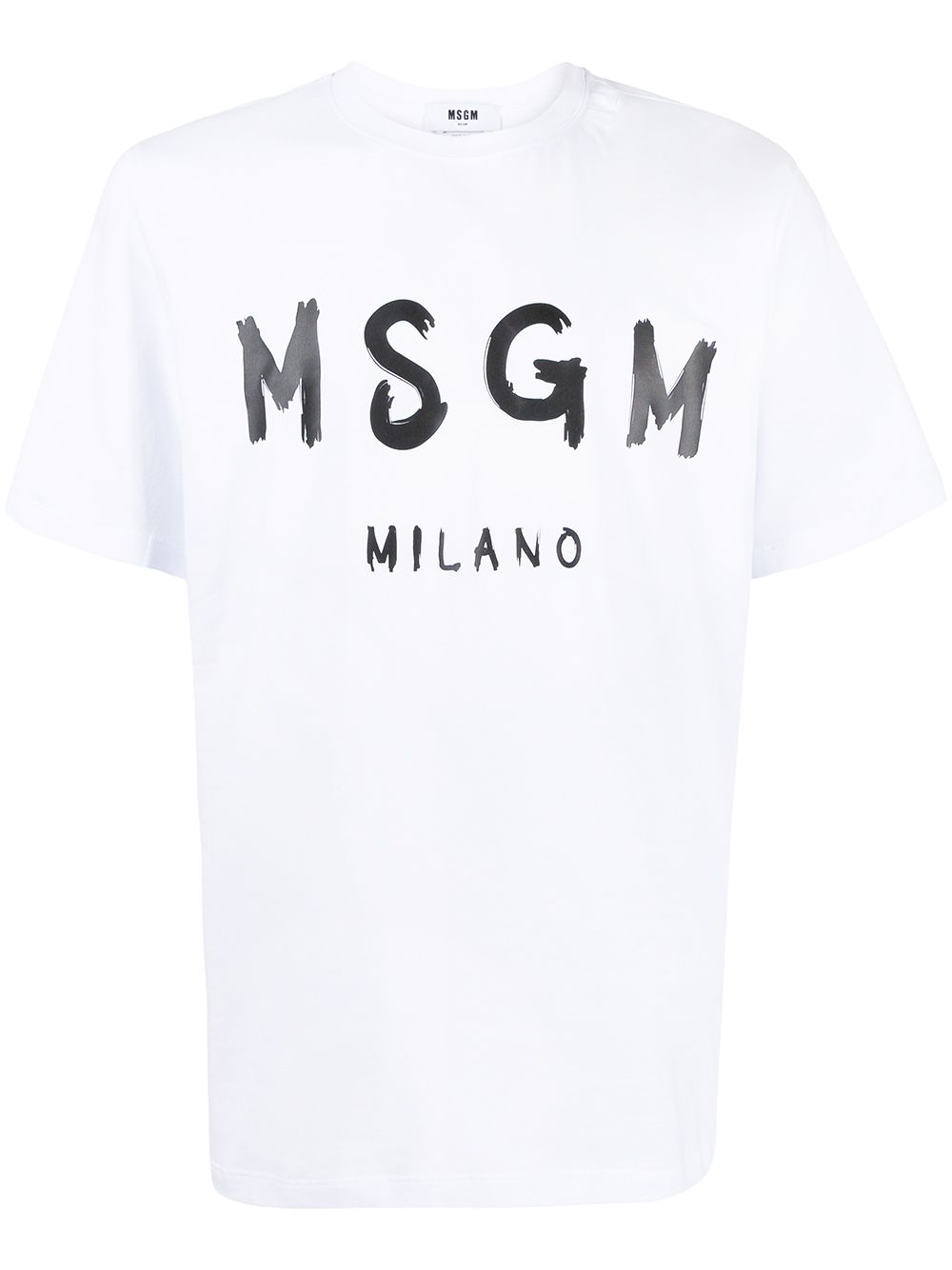 MSGM brushed logo-print cotton T-shirt - White von MSGM