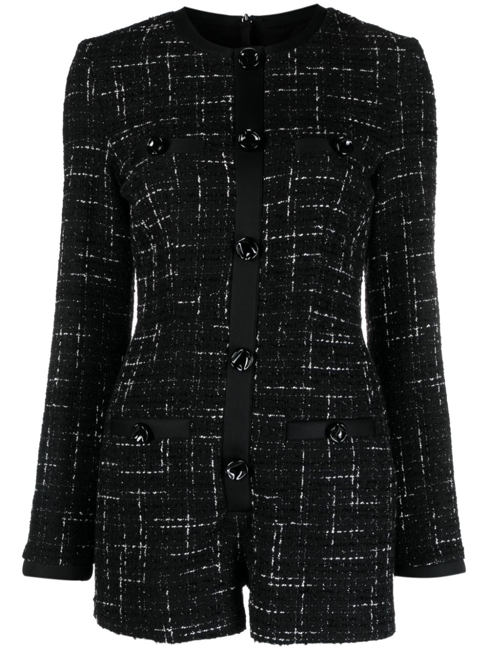 MSGM button-up tweed jumpsuit - Black von MSGM