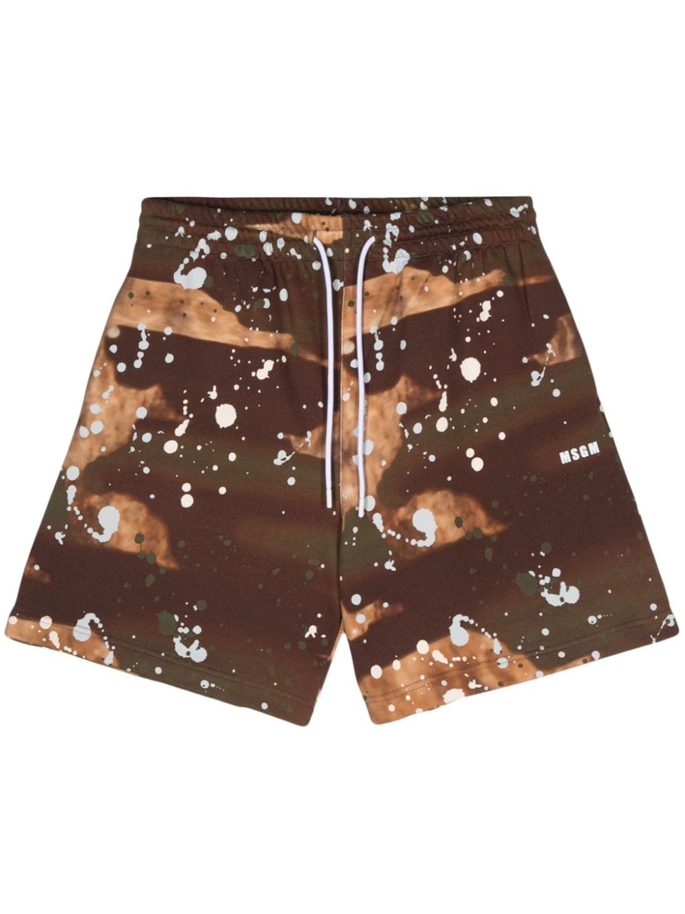 MSGM camouflage logo-print track shorts - Brown von MSGM