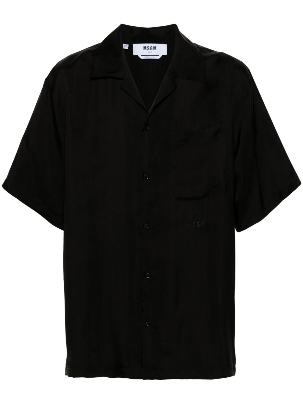 MSGM camp-collar satin shirt - Black von MSGM