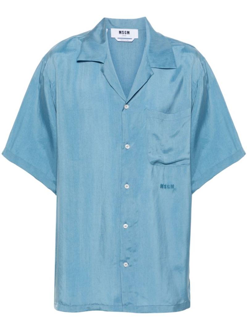 MSGM camp-collar satin shirt - Blue von MSGM