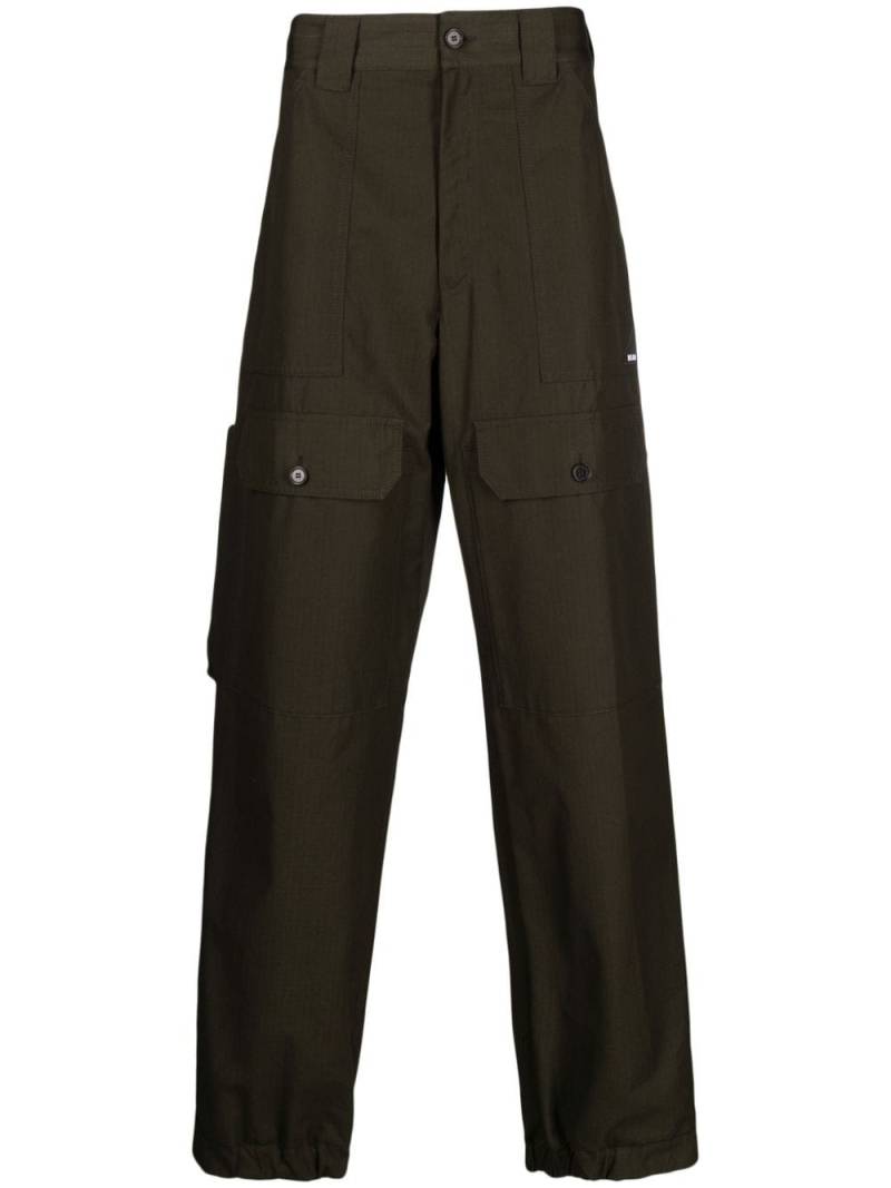 MSGM cargo-pocket ripstop tapered trousers - Green von MSGM
