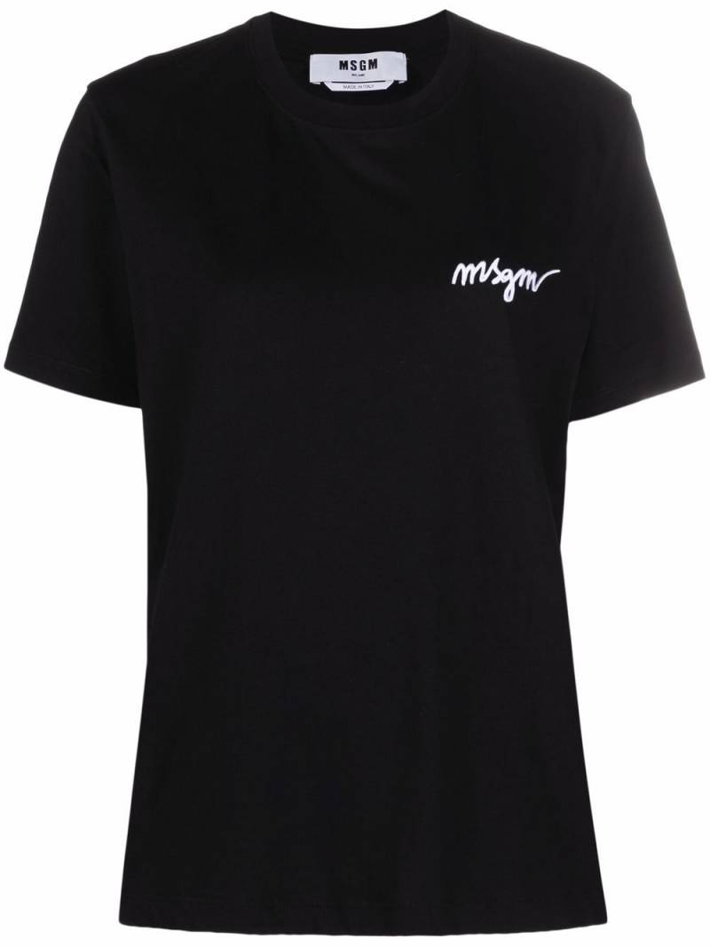 MSGM chest-logo crewneck T-shirt - Black von MSGM