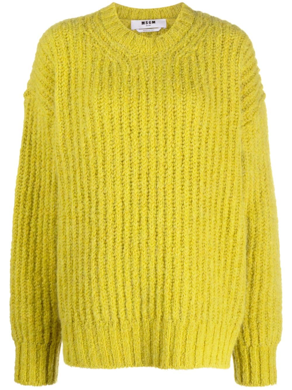 MSGM chunky-knit crew-neck jumper - Yellow von MSGM