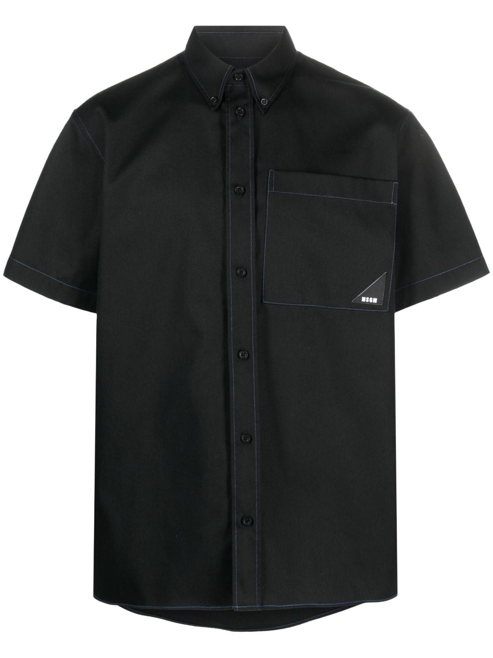 MSGM contrast-stitching short-sleeve shirt - Black von MSGM