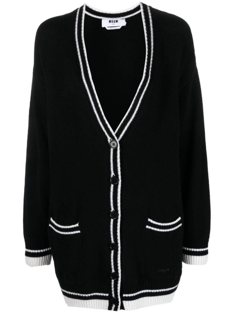 MSGM contrasting-trim knitted cardigan - Black von MSGM