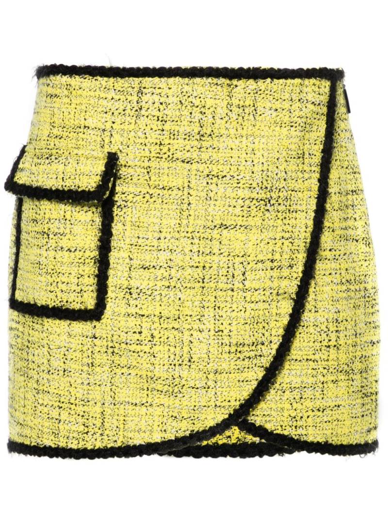 MSGM cotton tweed mini skirt - Yellow von MSGM