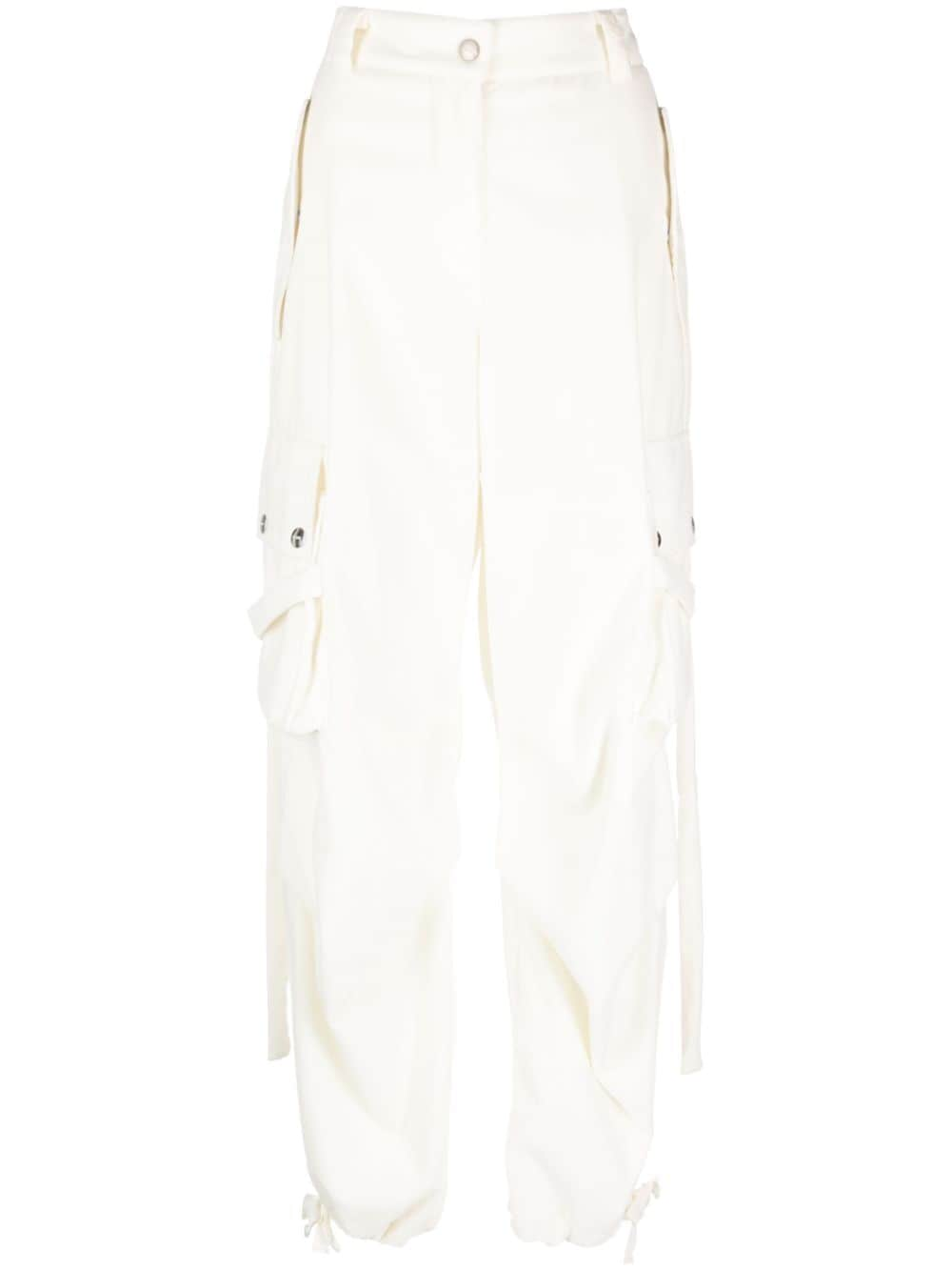 MSGM cotton velvet cargo trousers - White von MSGM