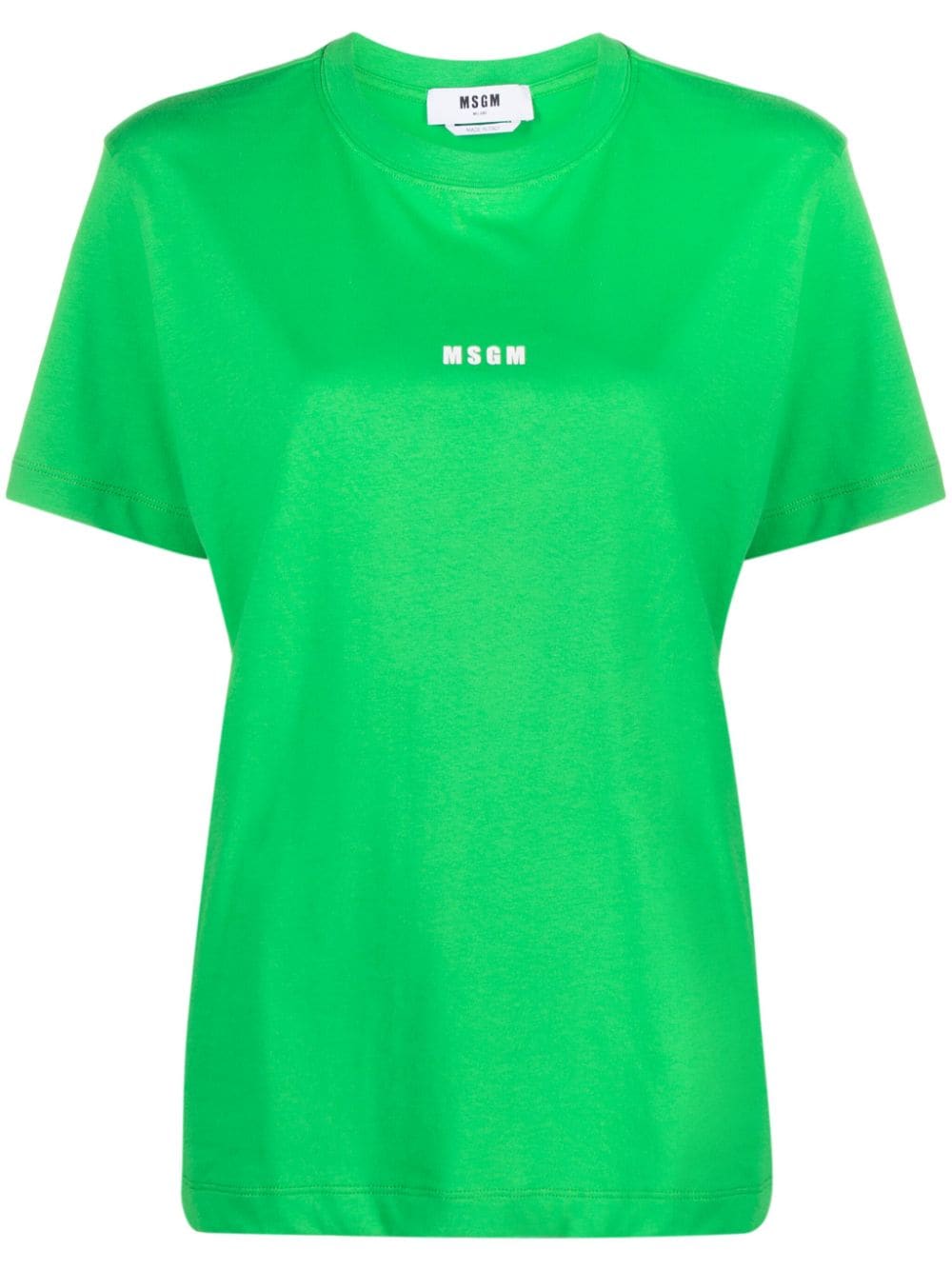 MSGM crew neck logo-print cotton T-shirt - Green von MSGM