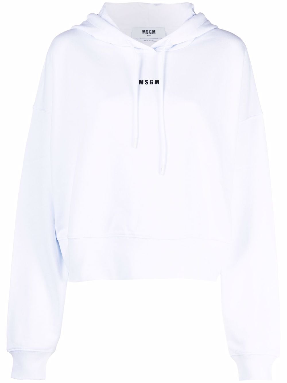 MSGM cropped logo hoodie - White von MSGM