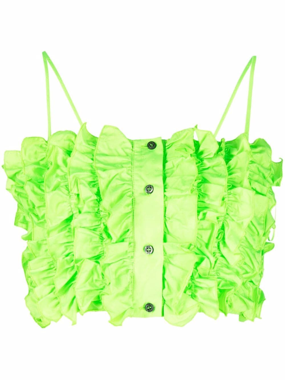 MSGM cropped ruffled top - Green von MSGM