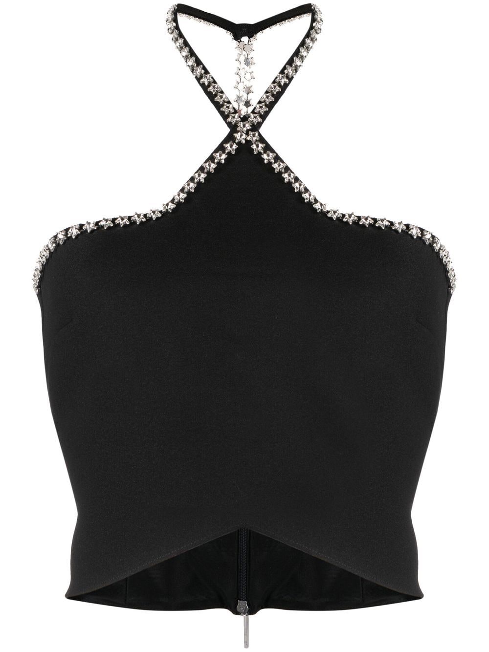 MSGM crystal-embellished halterneck top - Black von MSGM