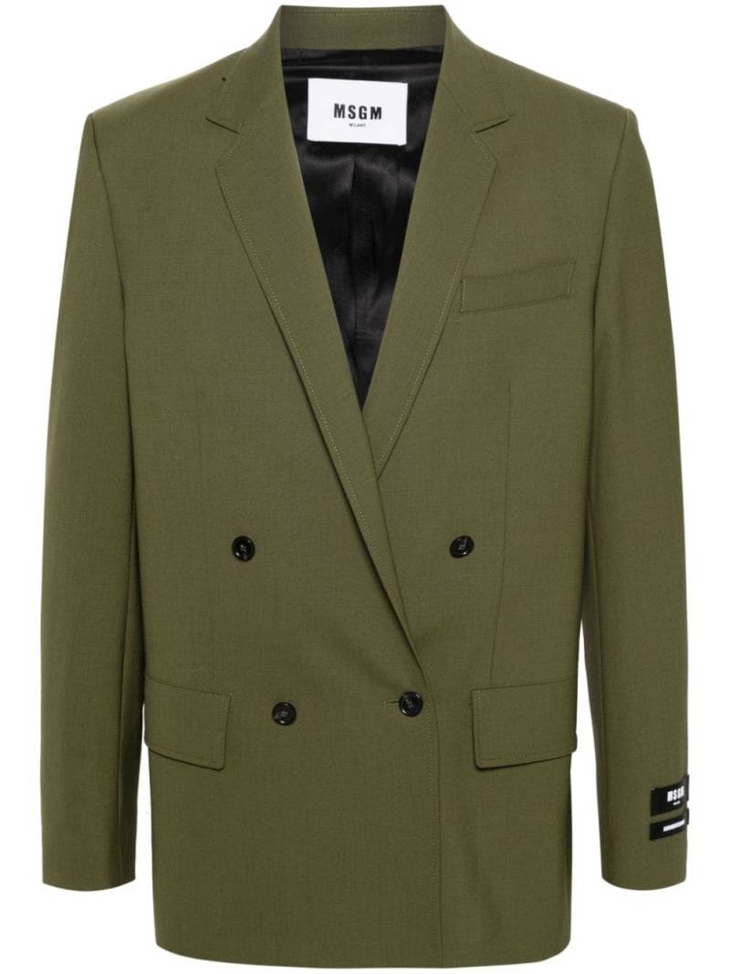 MSGM double-breasted blazer - Green von MSGM