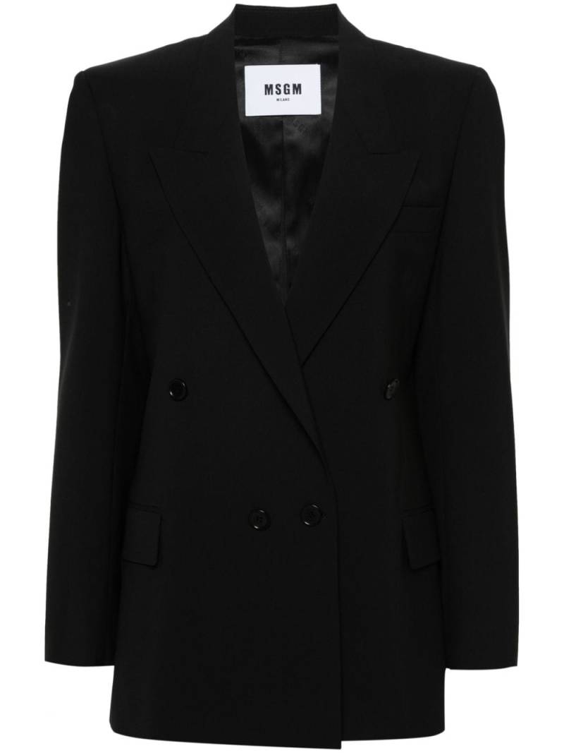 MSGM double-breasted peak-lapels blazer - Black von MSGM