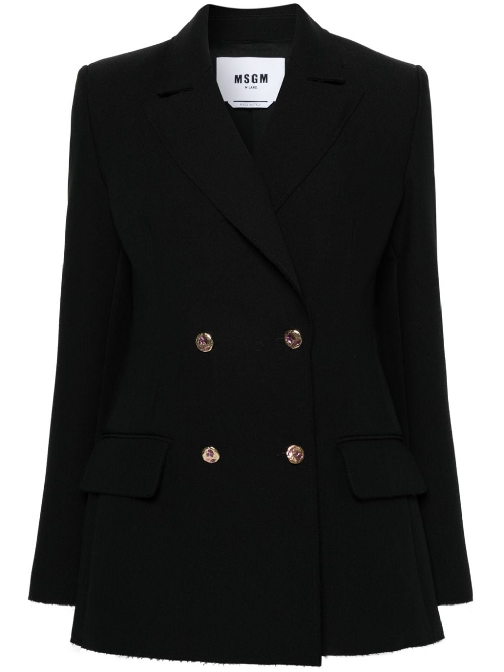 MSGM double-breasted scuba blazer - Black von MSGM