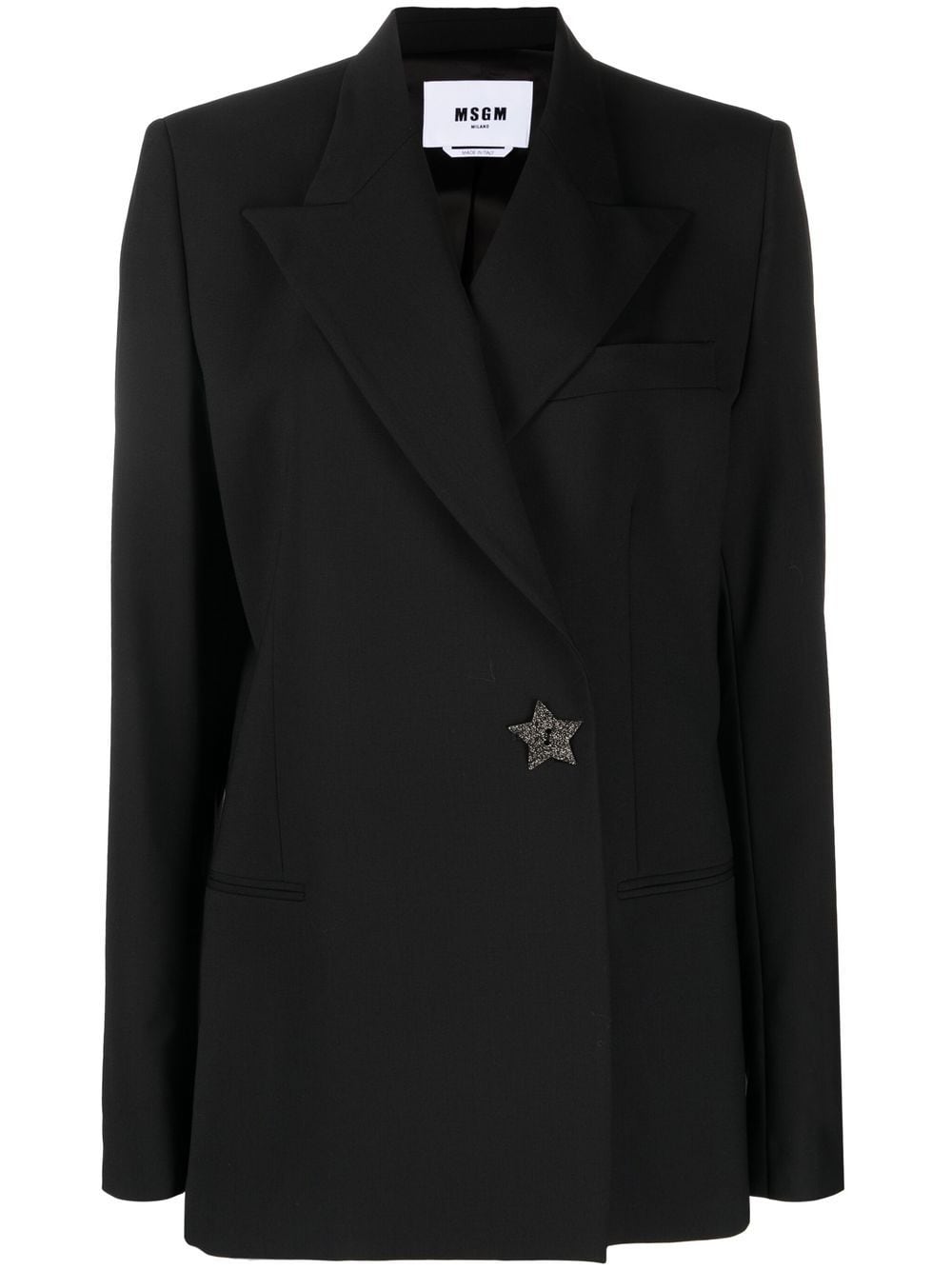 MSGM double-breasted star-detail blazer - Black von MSGM