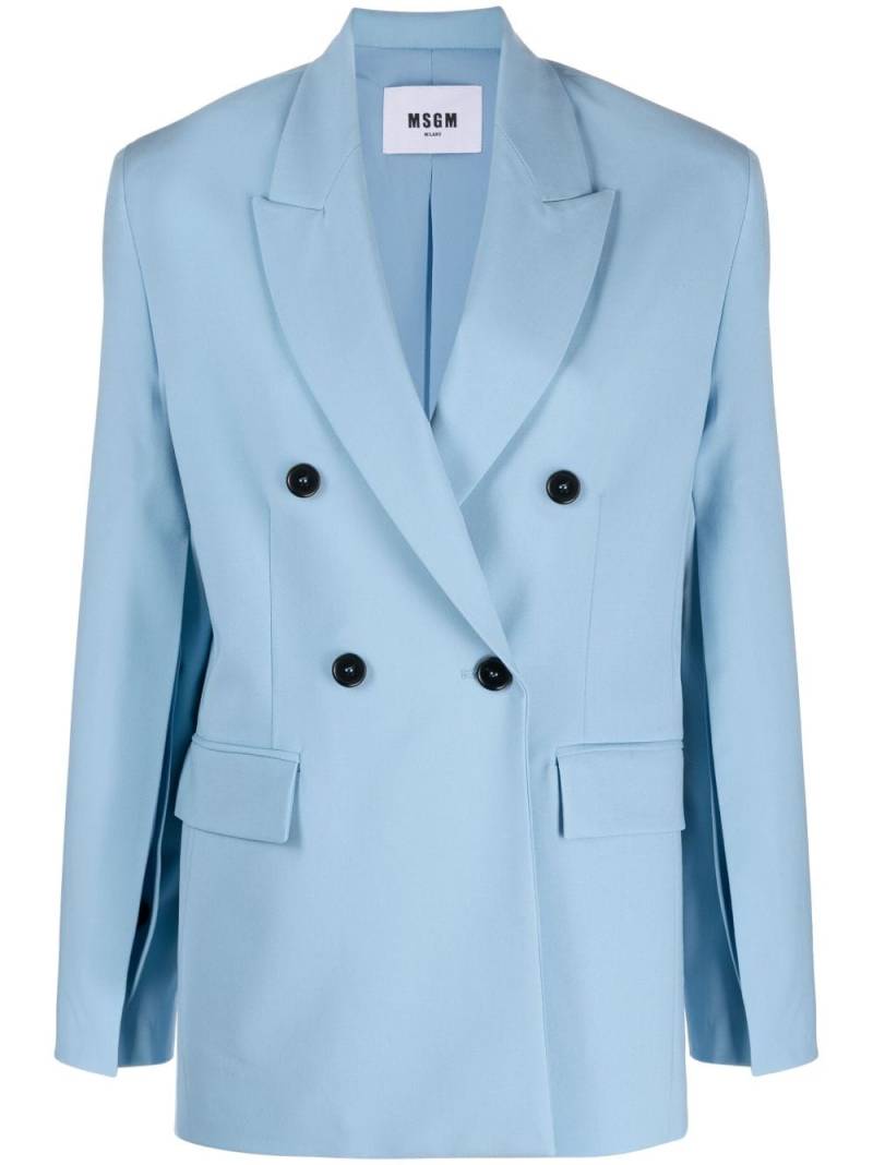 MSGM double-breasted tailored blazer - Blue von MSGM