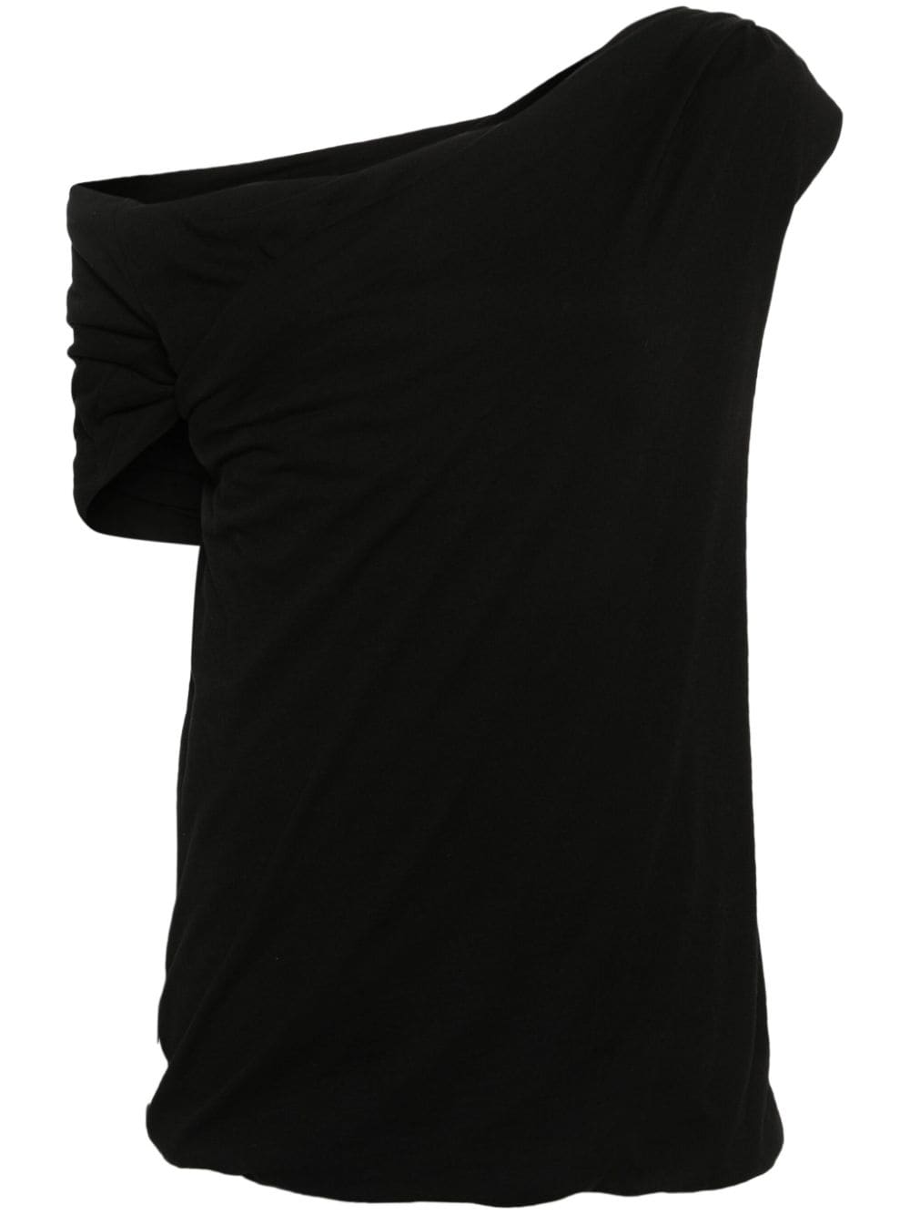 MSGM draped-detail cotton top - Black von MSGM