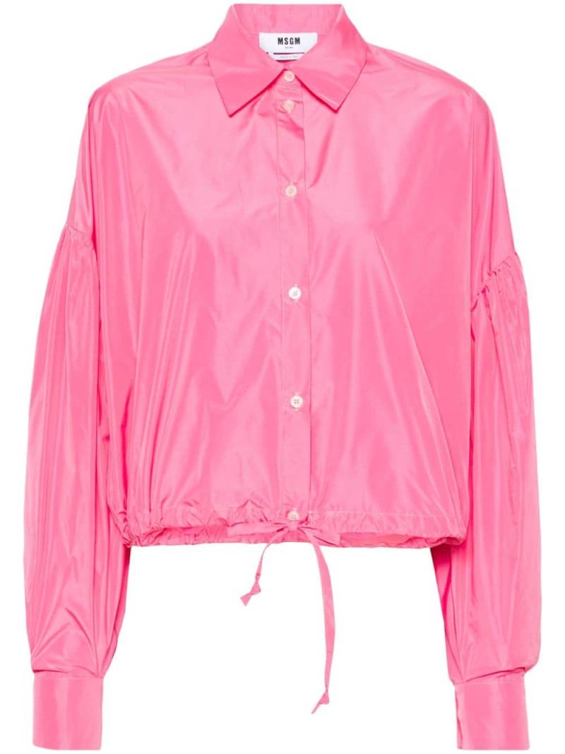 MSGM drawstring-hem taffeta shirt - Pink von MSGM