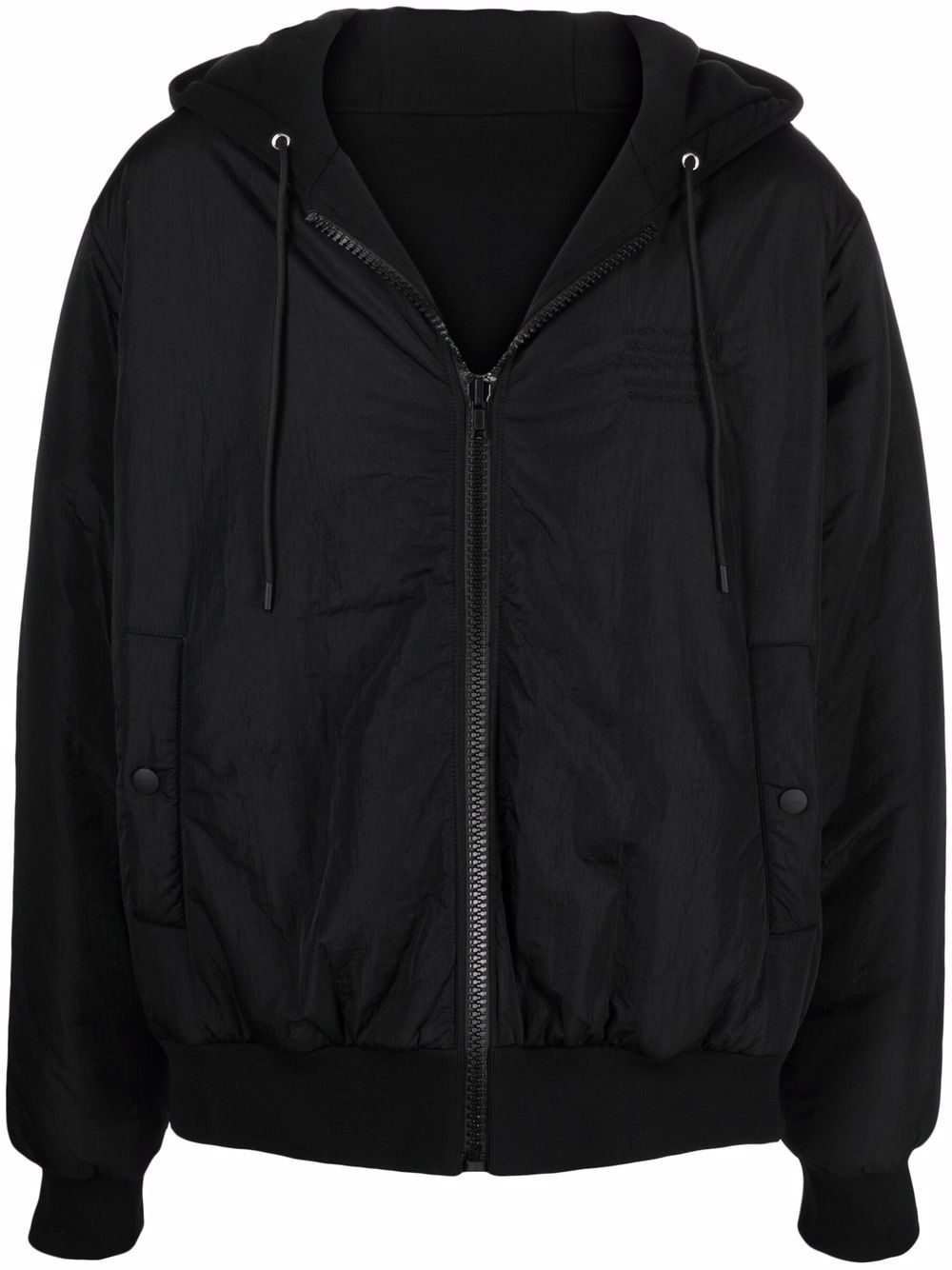 MSGM reversible drawstring hooded jacket - Black von MSGM