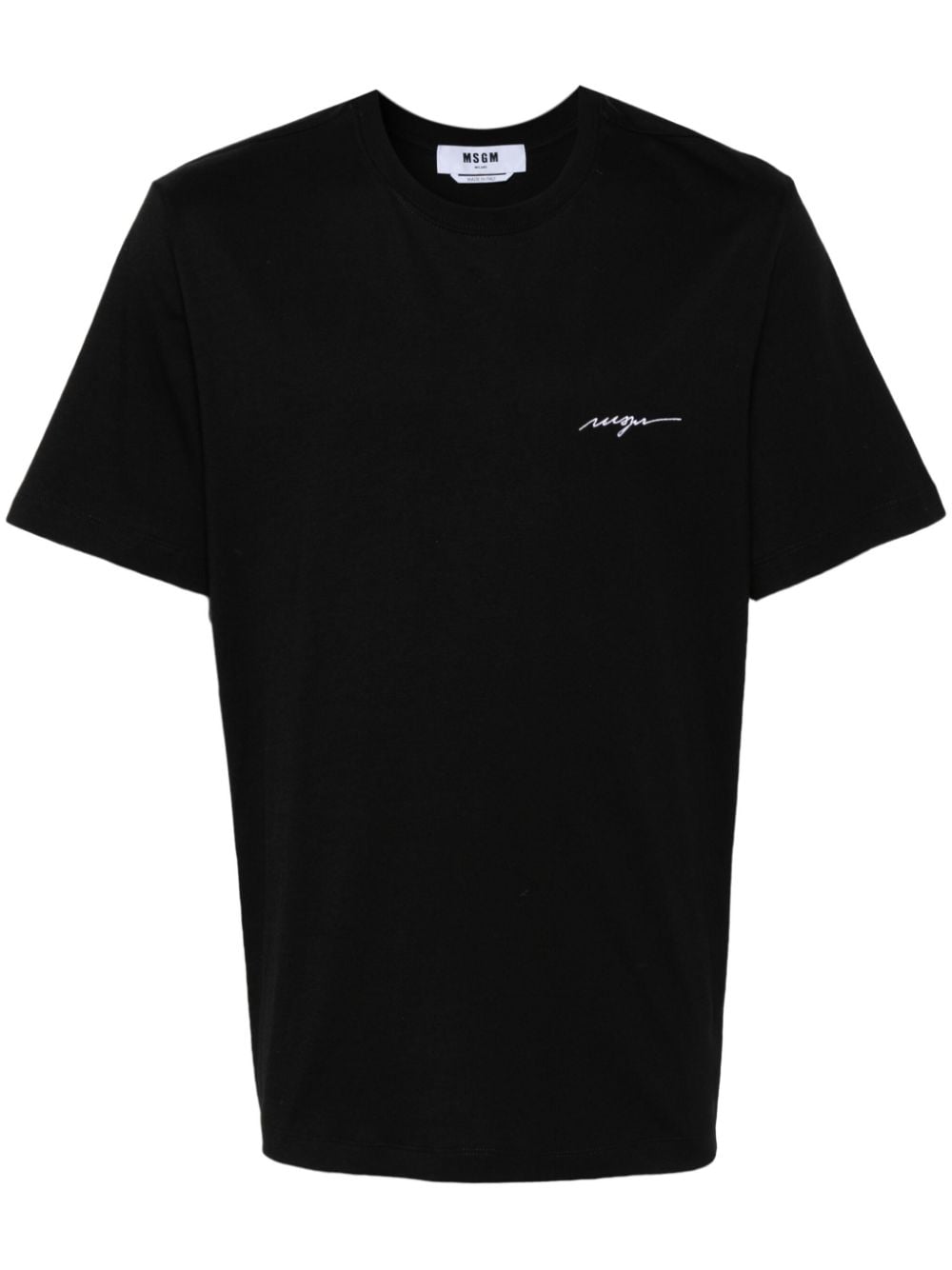 MSGM embroidered-logo cotton T-shirt - Black von MSGM