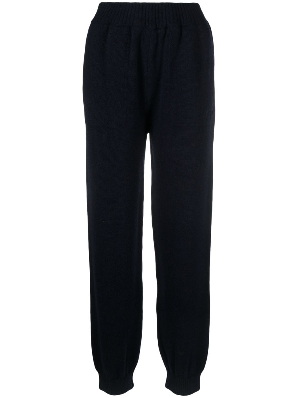 MSGM logo-embroidered knitted trousers - Blue von MSGM