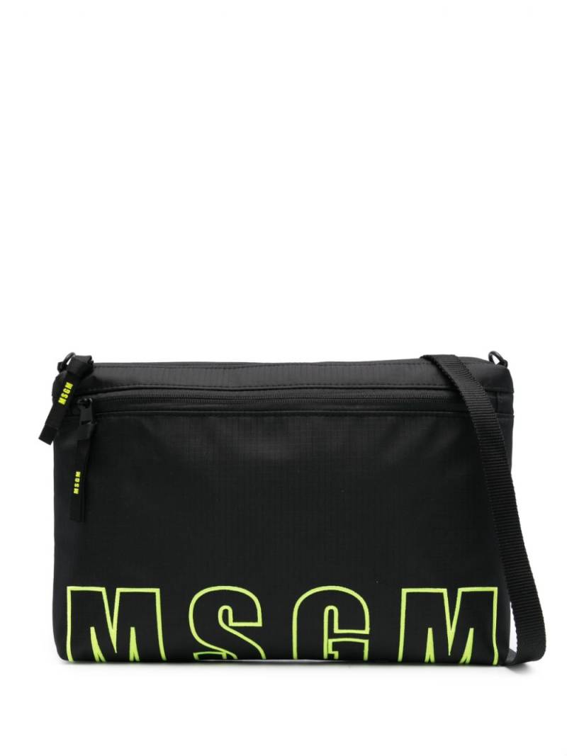 MSGM embroidered-logo shoulder bag - Black von MSGM