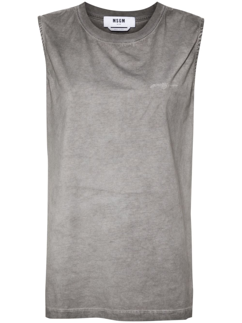 MSGM embroidered-logo tank top - Grey von MSGM