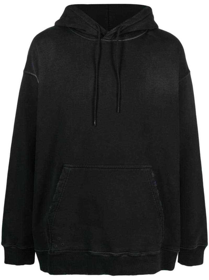 MSGM faded-effect cotton hoodie - Black von MSGM