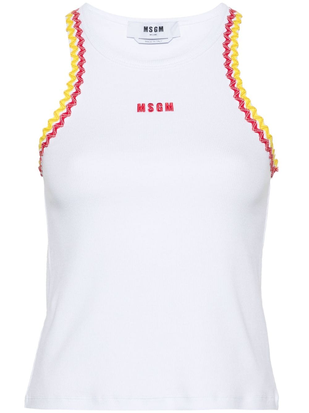 MSGM fine-ribbed tank top - White von MSGM