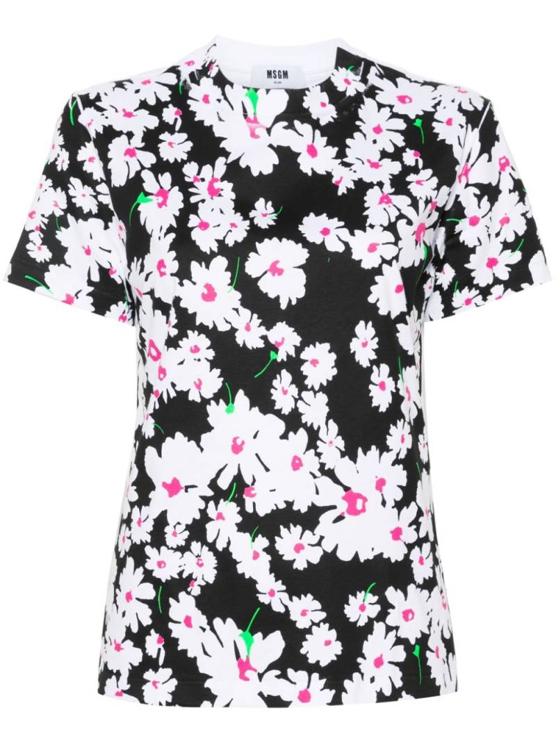 MSGM floral-print cotton T-shirt - White von MSGM