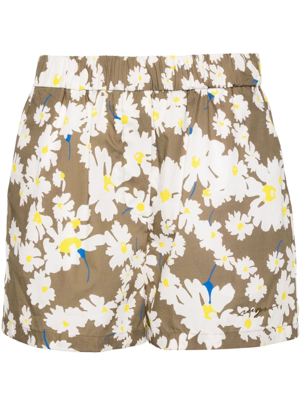 MSGM floral-print cotton shorts - Green von MSGM