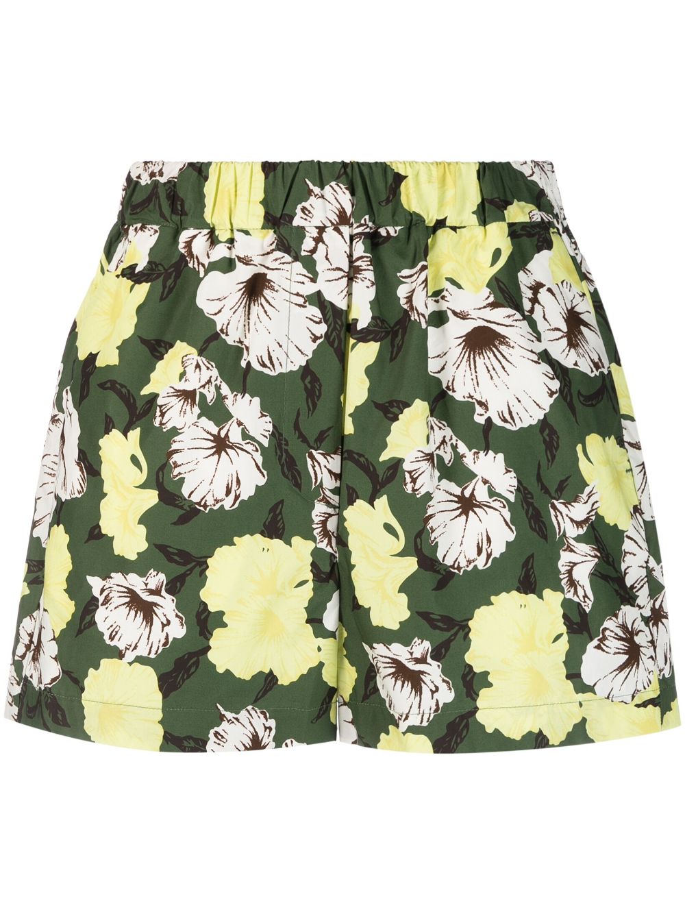 MSGM floral-print cotton shorts - Green von MSGM